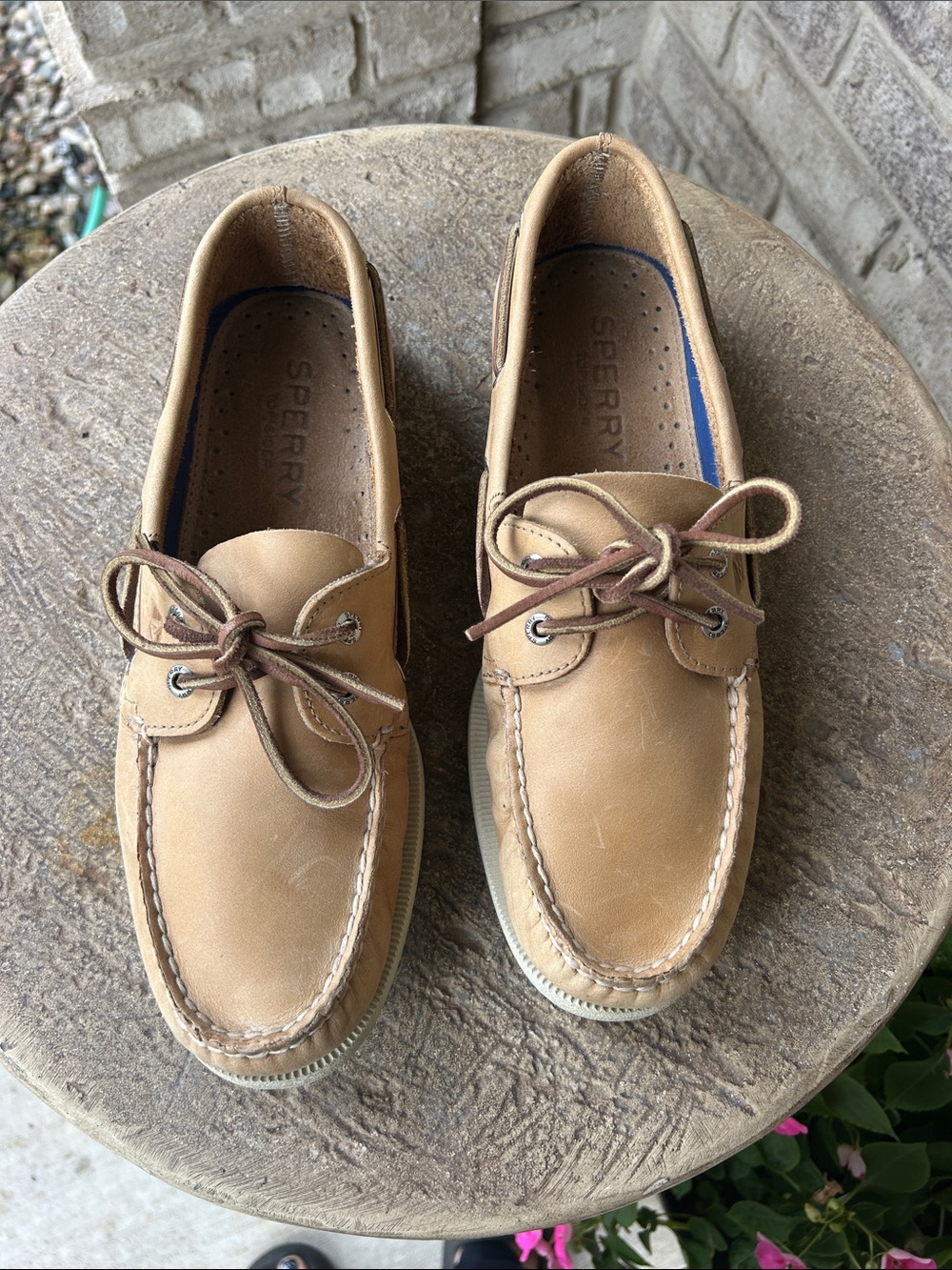 Sperry Men’s Light Brown Leather 2-Eye Boat Shoes